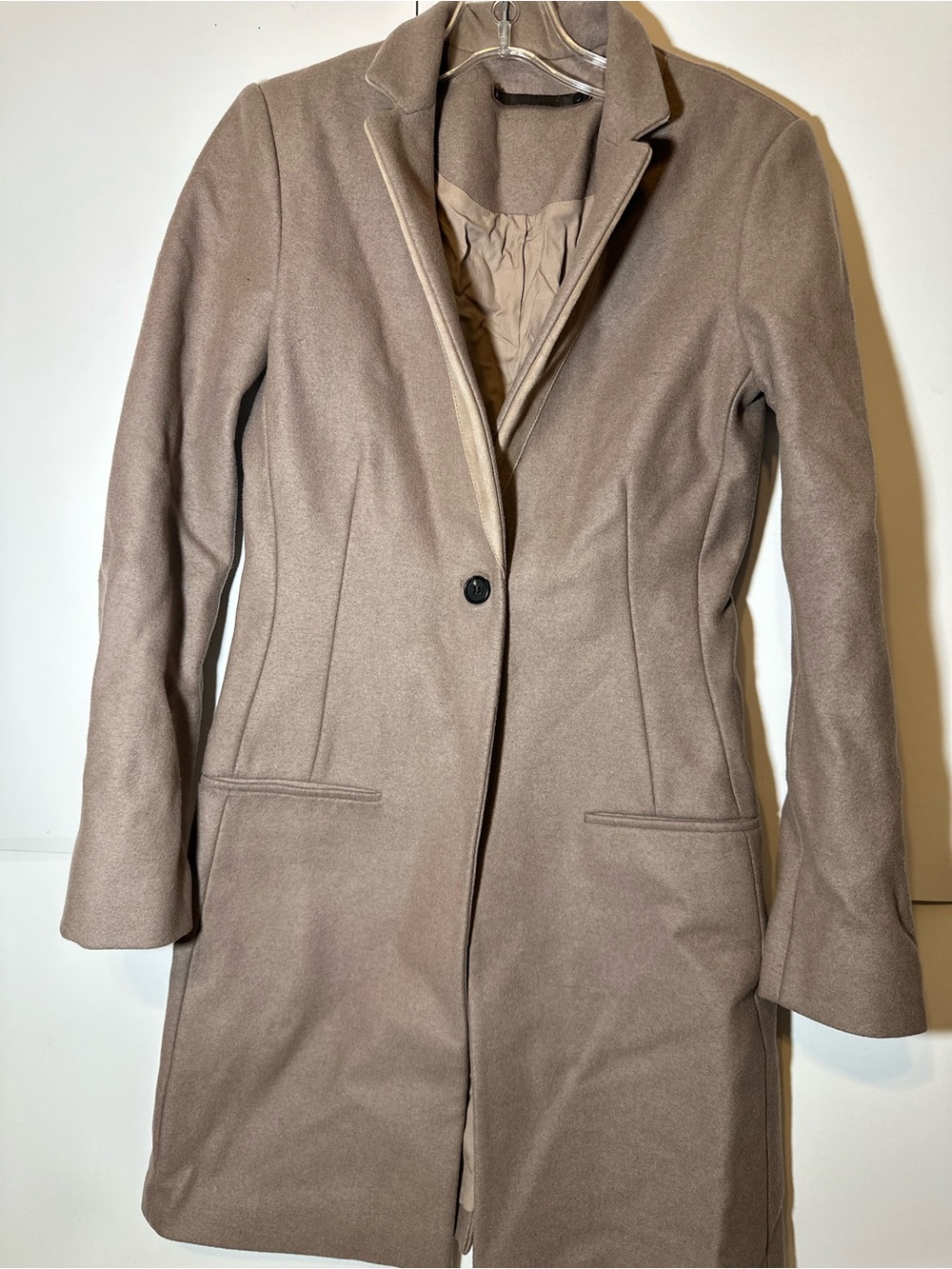AllSaints Taupe Single-Button Trench Coat